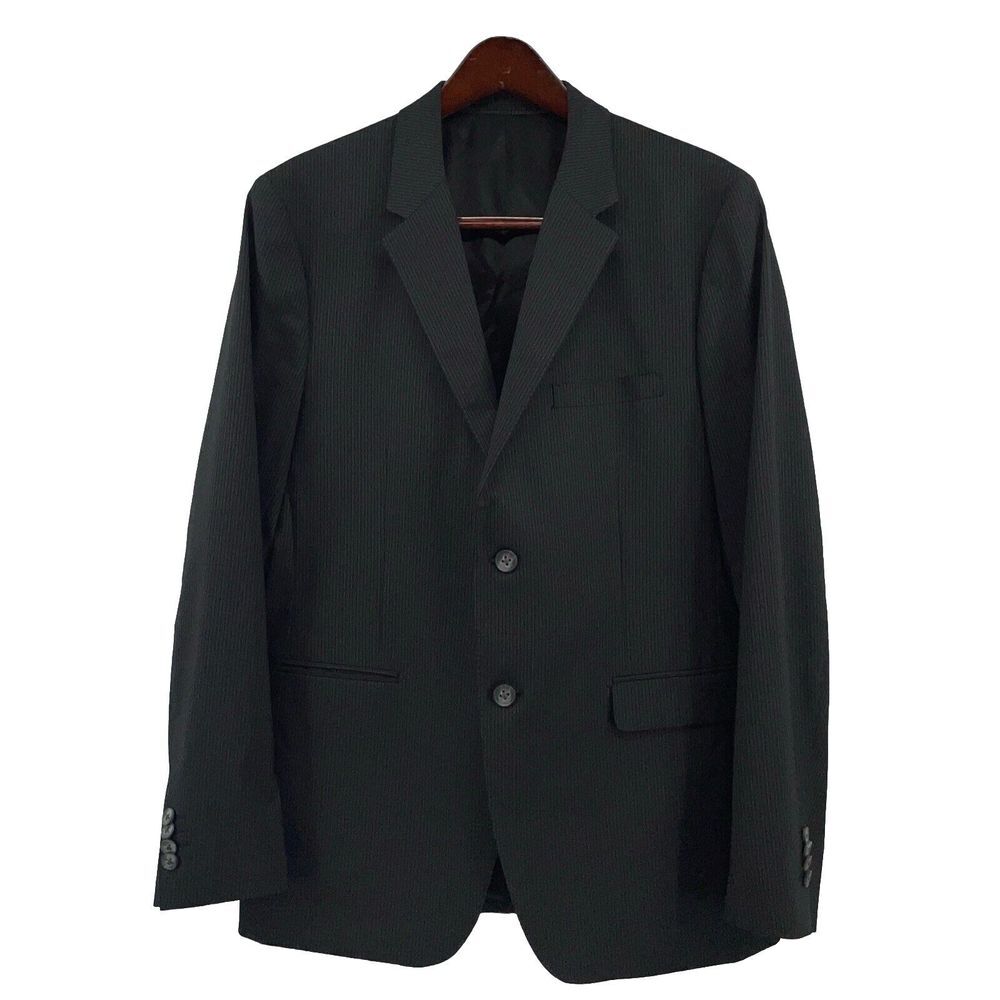 Theory Sport Coat Men's 44R‎ Pinstripe Black Suit Coat Two Button Blazer Jacket